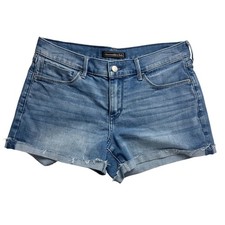 Abercrombie  Fitch Denim Shorts Medium Wash Raw Hem Womens 29 4 Stretch "read"