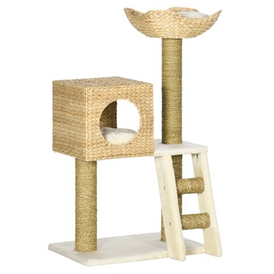 PawHut Katzenbaum Kätzchen Turm Cattail Webe mit Kratzbäumen, Bett, Haus
