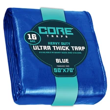 CORE TARPS CT-305-50X70 Heavy Duty Tarp, 70 ft L x 0.5 mm H x 50 ft W, 16 Mil,