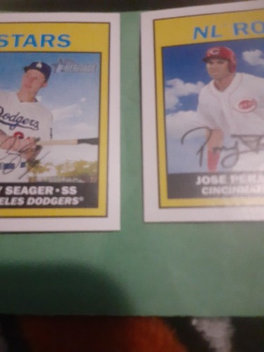 5 2016 Topps Heritage NL Rookie Stars #168 Corey Seager/Peraza SP ROOKIE RC - Imagen 7 de 10