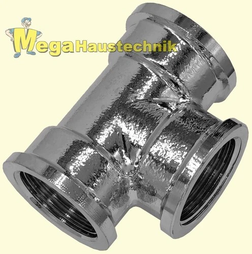 T-Stück Messing verchromt Innengewinde IG x IG x IG Abzweig Gewindefitting