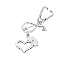 Medical Symbol Caduceus Stethoscope RN Nursing Badge Brooches Lapel Pin for - 08