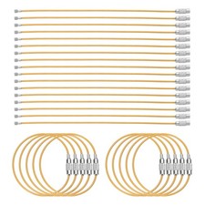50pcs Wire Keychain Cable 6" Coated 1.5mm Stainless Steel Key Ring Yellow