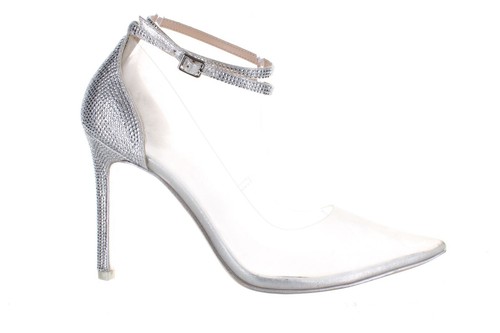 JLO by Jennifer Lopez Womens Morley 2 Clear Ankle Strap Heels Size 9.5 (7760583)