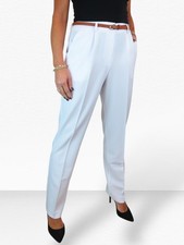 Women's Smart Tailored Fit Trousers Ladies Pleated Office Pants Formal Evening