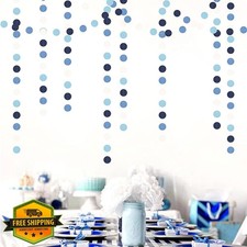 Light Blue Paper Garland 52ft Baby Boy Shower Birthday Wedding Banner
