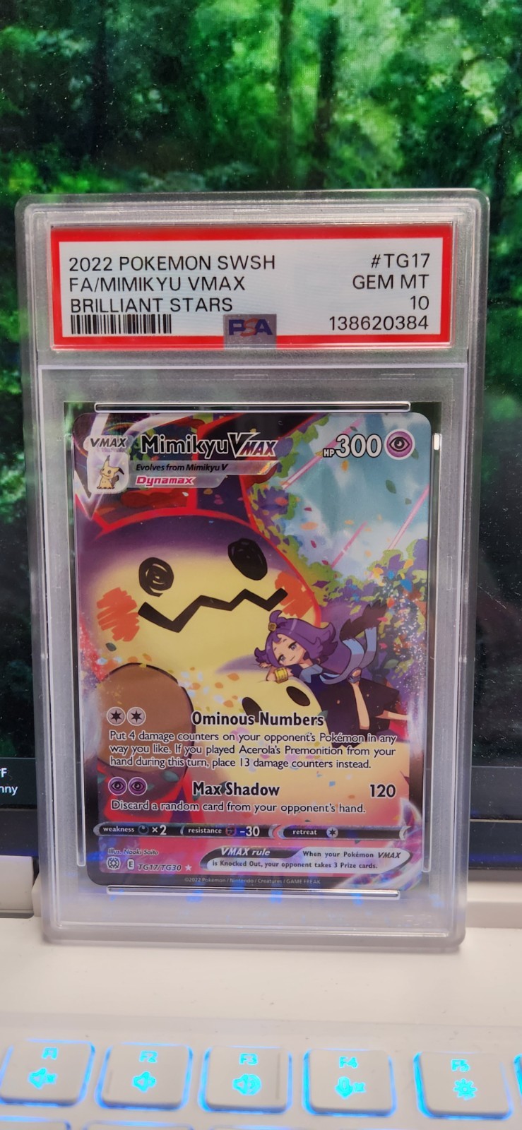 Mimikyu VMAX TG17/TG30 Swsh09: Brilliant Stars Trainer Gallery Holo PSA 10