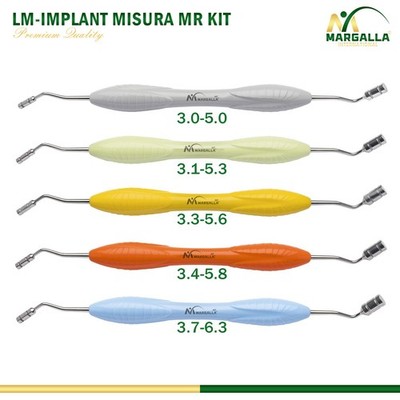 LM Implant Misura MR Kit Set of 5 Implant Instruments  Silicone Handle Colorful