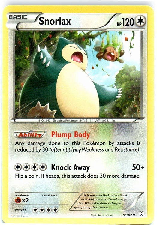 Lightly Played Snorlax - 118/162 - Uncommon Pokemon BREAKthrough