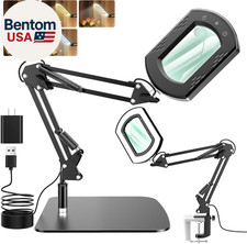 10X 30X Magnifying Glass with Light and Stand, Magnifying Lamp with Real Glass S