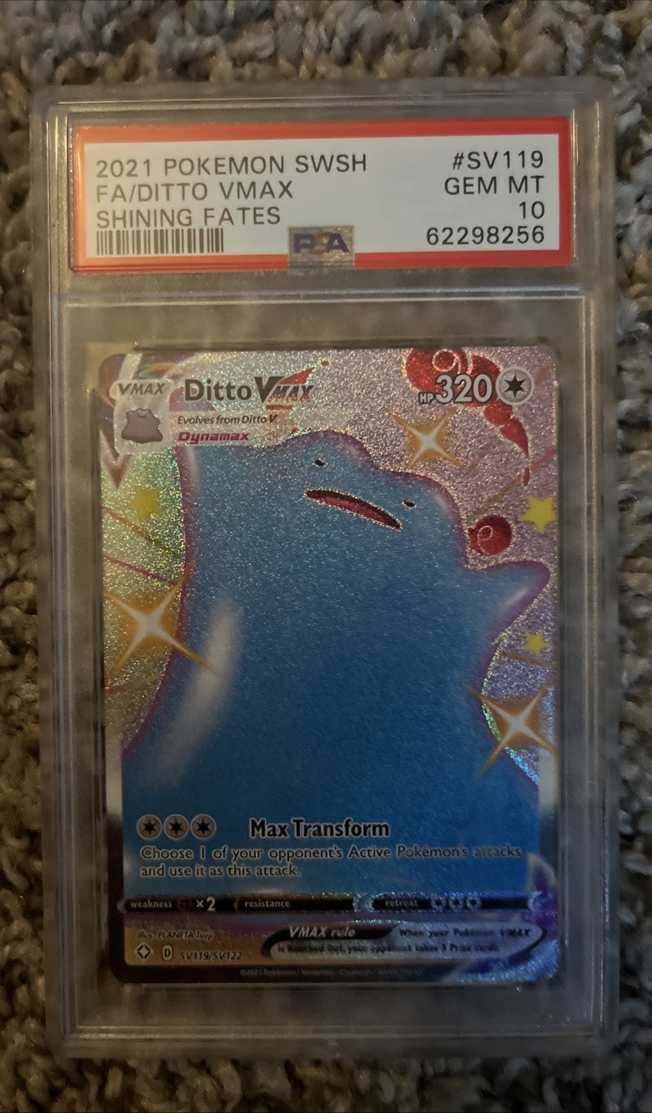 Ditto VMAX SV119/SV122 Shining Fates: Shiny Vault Holo PSA 10 GRADED