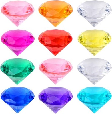 7 Stück große Acryl Diamant Edelsteine Mehrfarbig Piraten Schatz Schmuck -