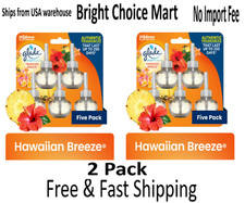Glade PlugIn Scented Oil Refill Hawaiian Breeze Air Freshener 5 refills -2 Pack