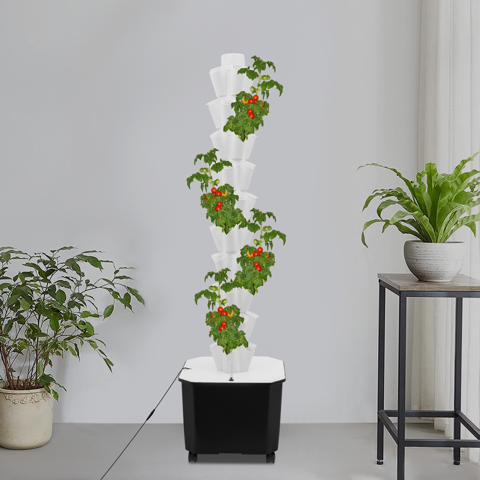 50-Hole Vertical Hydroponics Growing Kit Mobile Hydroponic Growing Kit 5 Tiers