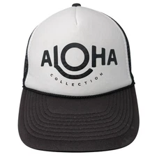 Aloha Collection Snapback Rope Trucker Hat Black One Size Mesh Back