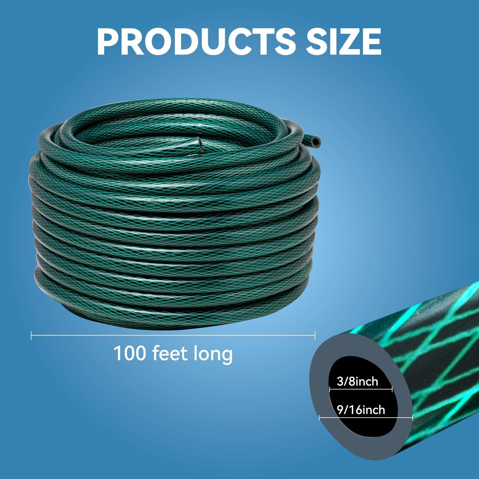 3/8 Inch Self Sinking Aeration Hose,100 feet Weighted Pond Aerator Hose with ...