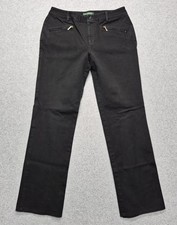Lauren Ralph Lauren Pants Womens 8 Black Cotton Stretch Zip Pocket Straight