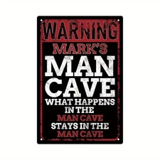 1pc [Customized] Personalized Man Cave Sign,Tin Metal Signs Custom Name, Gifts F