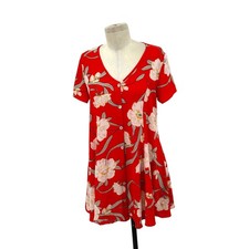 Show Me Your Mumu Bennett Babydoll Dress Southern Red Pebble Floral Size Small