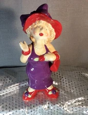  Lady Figurine Purple Dress 10" by 5" Red Hat Society Red Hat Collectible