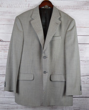 Stafford Men's Sport Coat Blazer Two Button Plaid Wool Poly Blend Sz 42R READ