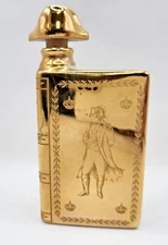 CAMUS Napoleon Cognac Mini 50ml Empty Gold Book Decanter France Porcelain Bottle