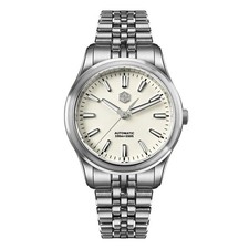 NEW San Martin SN0144 Miyota 9015 39mm White Enamel Dial OTF Clasp Sapphire