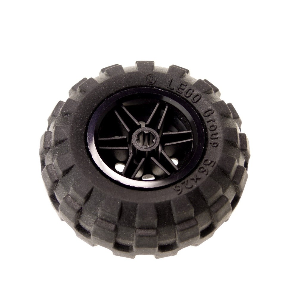 1x Lego Technic Wheel 56x26 Rim 30.4x20 Black Tire Car 55976 56145c02