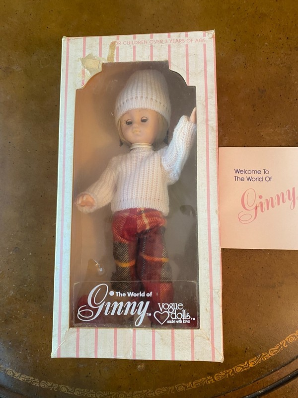 Vogue The World of Ginny doll 301933 8" red plaid pants white sweater & hat