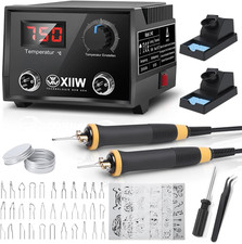 Wood Burning Kit 100W, Pyrography Machine with 2 Pyrography Pens and 33 PCS Wire