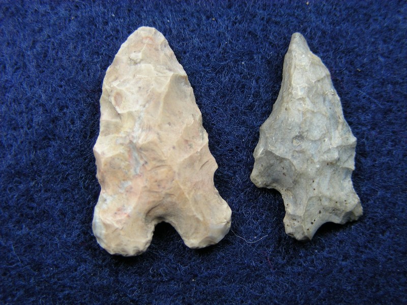 PAIR OF OHIO BIFURCATES 1" Authentic Indian Artifacts