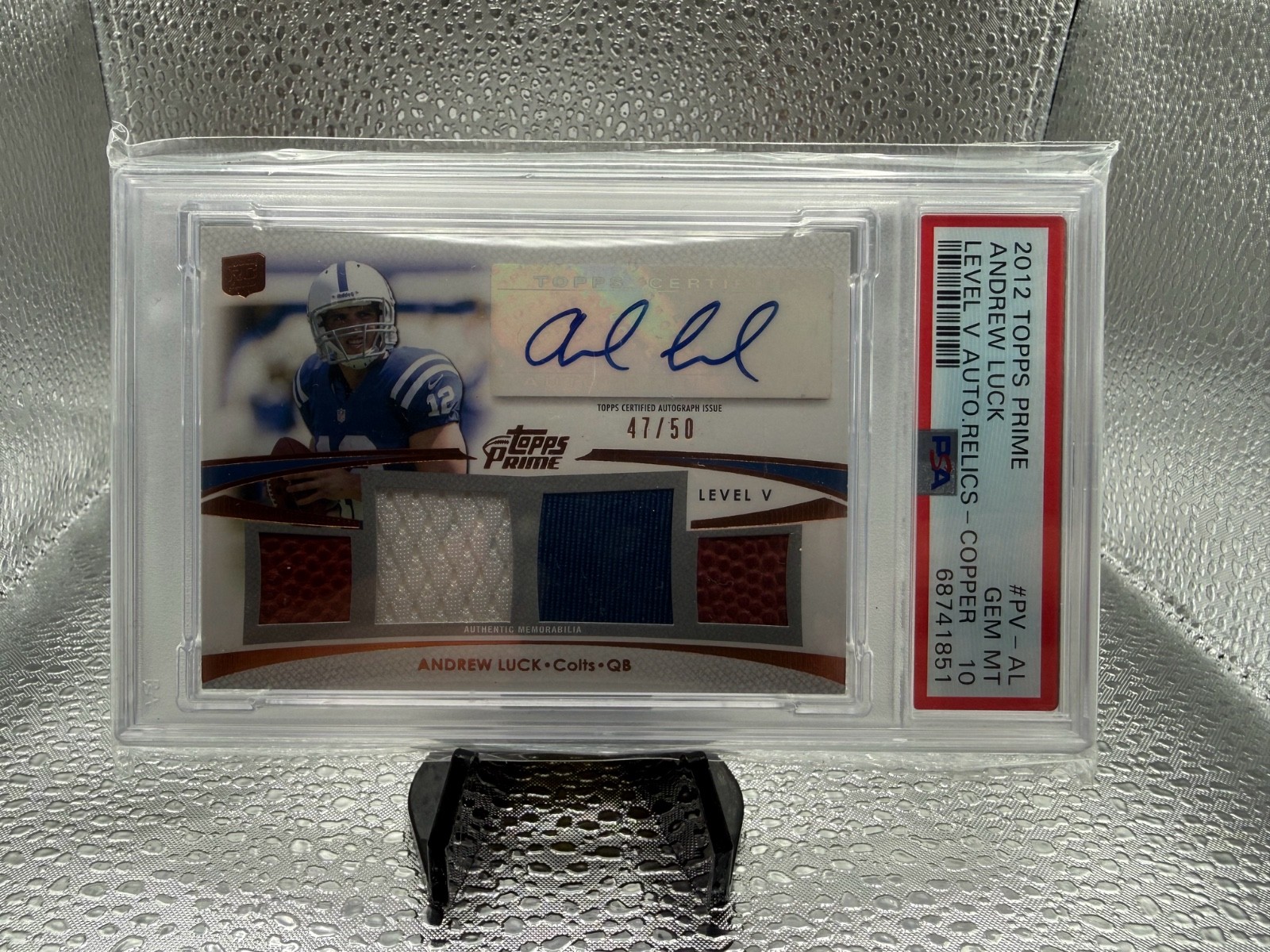 Andrew Luck Topps Prime Level V Autograph Relics #PVAL Copper