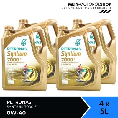 Petronas Syntium 7000 E 0W-40 SP CF MB 229.5 BMW Motoröl 4x5 Liter = 20 Liter