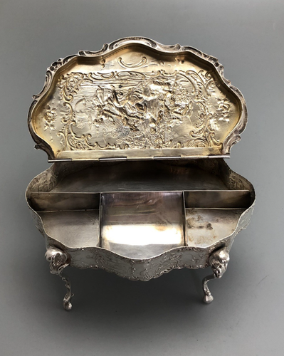 Antica scatola per francobolli tedesca in argento grado 800 342 g BHLZX - Foto 2 di 6