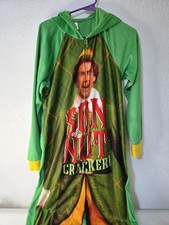 Elf Pajama One-piece Mens Large Green Hooded Son of a Nutcracker Christmas Suit