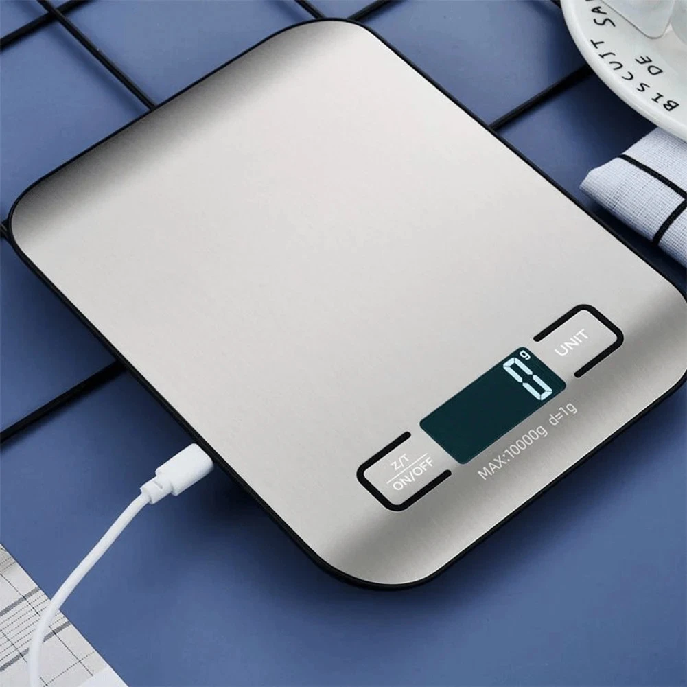 Digital Kitchen Scale LCD Display 10Kg/1g Electronic Weights Scales USB Scale