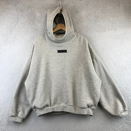 Fear of God Essentials Grey Mock Neck Fleece Hoodie Sweatshirt M/M