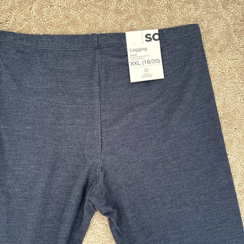 NWT Girls Denim Blue Leggings XXL 18/20 - So Brand -Full Length -Lightweight - Picture 3 of 4