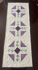 Hand Made Quilted Table Runner/ Topper 13.5" x 35.5" Multicolor Batiks