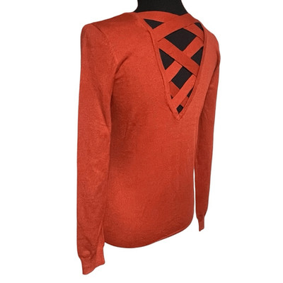 Love Ellie Autumn Orange Strappy Back V-Neck Sweater - XL