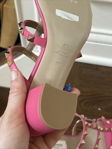 New Valentino City Rockstud Block Sandals Mules Size 37 - Picture 11 of 13