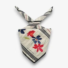 Vintage Burberry Handkerchief Scarf Floral Neckerchief Square Bandana 19x19