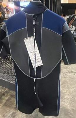 JOBE SPORTS Wetsuit Mens Large Blue Gray Shorty Power Stretch 412314