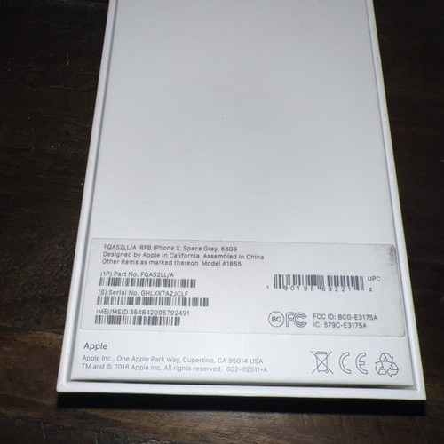 Apple iPhone X BOX ONLY Space Gray (64GB) - Zdjęcie 5 z 5