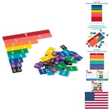Durable Plastic Rainbow Fraction Tiles for Engaging Math Lessons - Set of 51