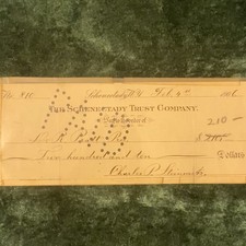 CHARLES P. STEINMETZ - CHECK SIGNED 02/04/1906 Schenectady NY No. 810