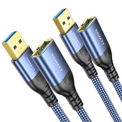 2x USB 30 Extension Cable 08m Nylon Aluminum 5Gbps TypeA to A Mouse PS5