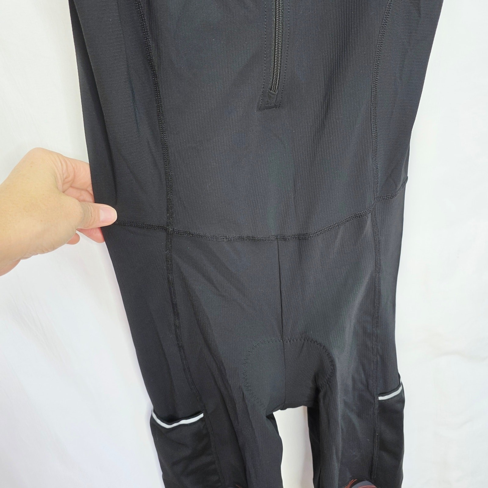 Mens Black Triathlon Tri Suit 2 Big Side Pockets Triathlon Racing Suit Front Zip