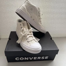 Converse Sneakers Mens 11.5 Womens 13.5 CTAS Malden Street Mid Vintage White