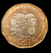 $20 pesos Conmemorativa  700 años de la fundación de Tenochtitlan Mexico 2021